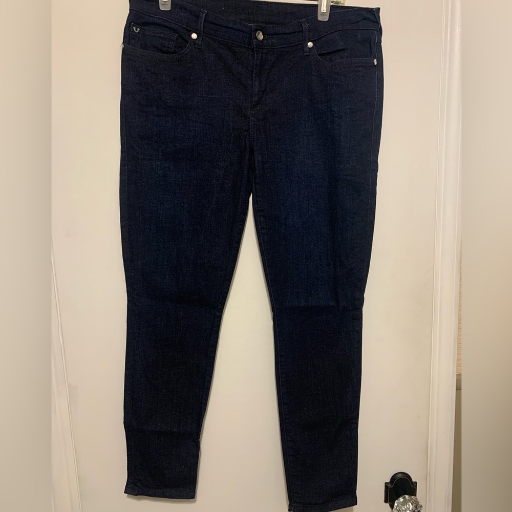 True Religion Women’s Casey Super Skinny Jeans w/Jeweled Accents - Size: 32